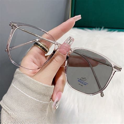 Photochromic Myopia Glasses Photosensitive Color Changing