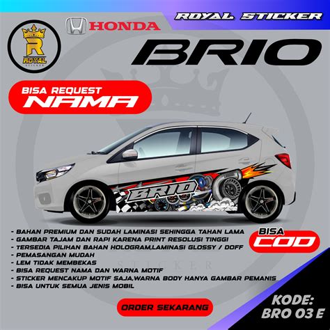 Bro 3 Stiker Decal Cutting Mobil Brio Rocky Xpander Stiker Decal