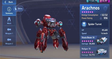 Mech Arena Robot Showdown Arachnos Complete Load Out Guide Game