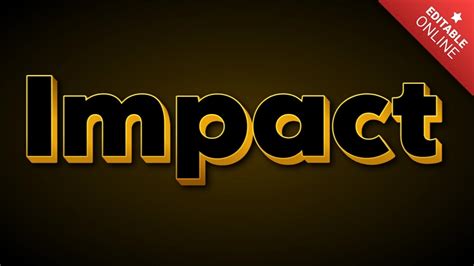 impact deluxe gold style font text effect generator
