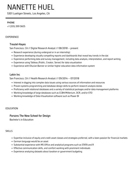 Research Analyst Resume Samples Velvet Jobs