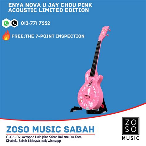 Enya Nova U Jay Chou Pink Acoustic Limited Edition Zoso Music Sabah