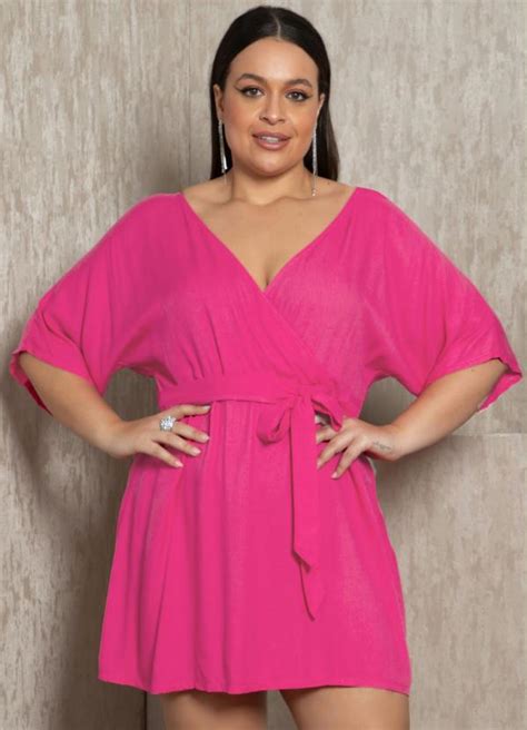 Vestido Pink Em Viscose Plana Quintess