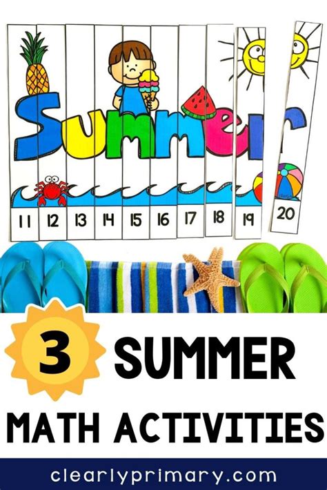 Summer Math Activities For Kindergarten Clearly Primary