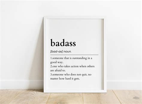 Badass Definition Print Badass Wall Art Digital Download Print