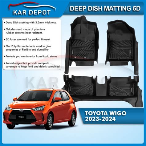 TOYOTA WIGO 2023 2024 5D Deep Dish Matting Lazada PH