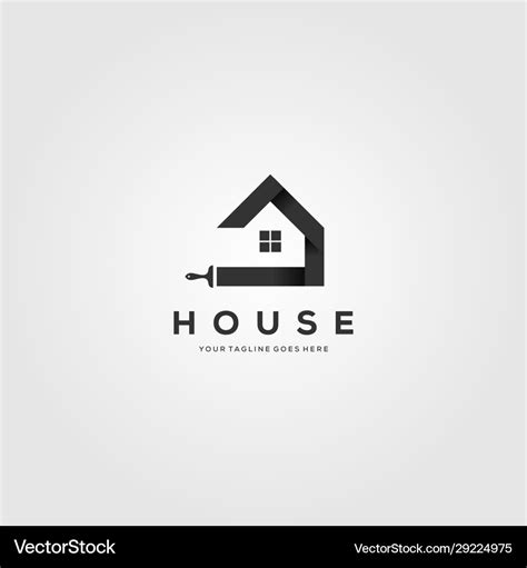 Paint house brushes logo creative clever Vector Image