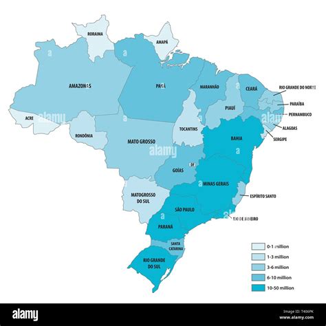 Mapa De Población De Vectores De La República Federativa Del Brasil