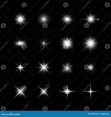 Glow Effect Star Sparkles On A Transparent Background Vector