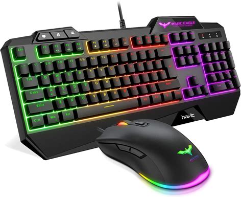 Rat N Con Cable Para Juegos Con Teclado Retroiluminado Con Arco Iris