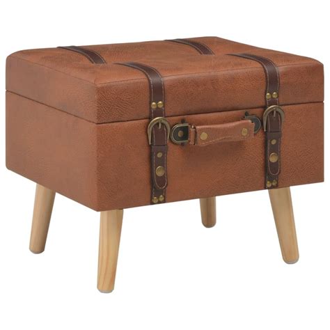 Maison Exclusive Tabouret de rangement 40 cm marron pâle similicuir