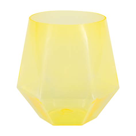 Stemless Diamond Shaped Plastic Wine Glass 12 Oz