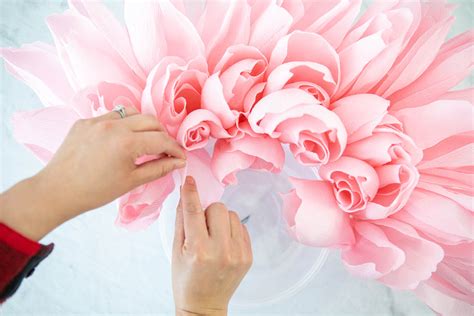 Large Wall Peony Paper Flower Course Pink And Posey