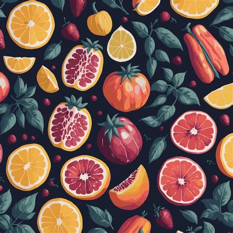 Premium Vector Seamless Fruit Pattern Illustration