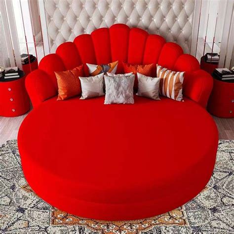 Luxury modern round corner bed frame, round bed frame queen size, hotel ...