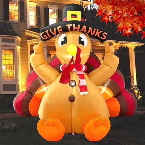 Amazon Buheco Thanksgiving Inflatable Turkey Lawn Decoration 6ft