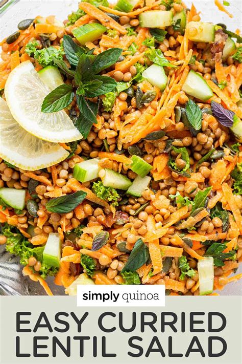 Curried Lentil Salad Easy Vegan Meal Prep Simply Quinoa