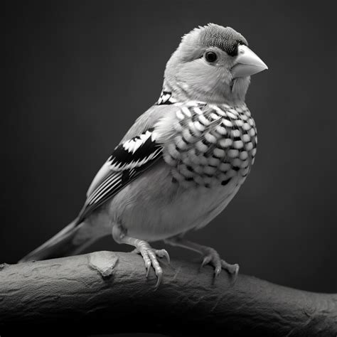 Premium Ai Image Black And White Finch In The Forest Photo In Bill