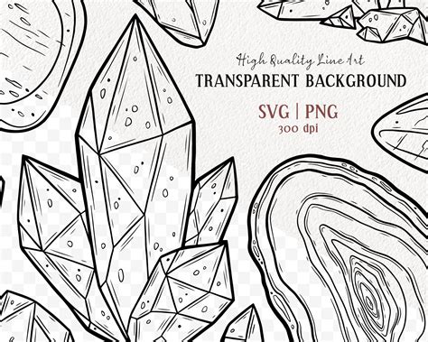 Crystal Vector Clipart Set Gemstone Diamond Svg Design Cuts