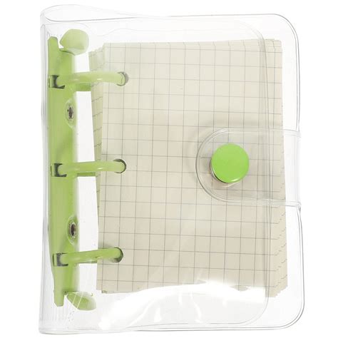 Zonhebin Mini Binder Pocket 3 Ring Binder Cover with Pockets Green ...