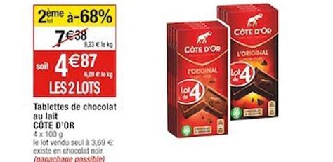 Promo Tablettes De Chocolat Au Lait Côte D or chez Cora iCatalogue fr