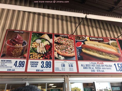 Menu At Costco Food Court Restaurant Chula Vista Broadway