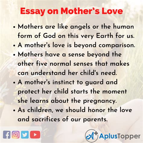 Essay On Mothers Love Long And Short Essay On Mothers Love In English