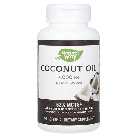 Nature S Way Coconut Oil Mg Softgels Mg Per Softgel