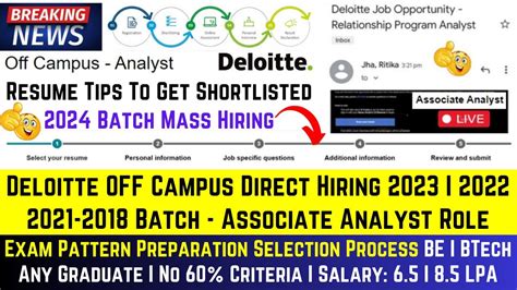 Deloitte OFF Campus Drive 2023 2022 2018 Batch Associate Analyst