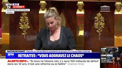 Mathilde Panot lors du débat sur la réforme des retraites Vous ne