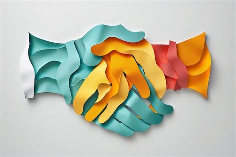 Premium Photo Vector Paper Cut Of A Handshake Symbolizing Friendship