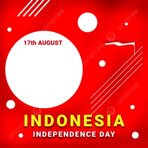 Twibbon 17th August Indonesia Independence Day Flag Modern Minimal Circle Frame Twibbon