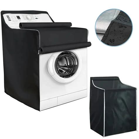 Ohhgo Washing Machine Cover Waterproof Machine Protection Cover Black