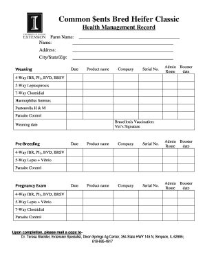 Fillable Online Bulltest Siu Common Ents Bred Heifer Classic Bull