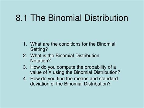 Ppt 81 The Binomial Distribution Powerpoint Presentation Free