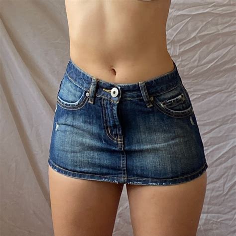 Denim Low Rise Lowaisted Micro Mini Skirt Womens Fashion Bottoms Skirts On Carousell