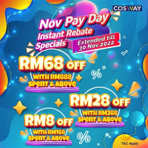 Cosway Payday Instant Rebate Promotion Valid Until 30 Nov 2022