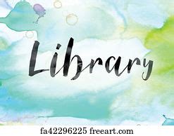 Free art print of Library Colorful Watercolor and Ink Word Art. The ...