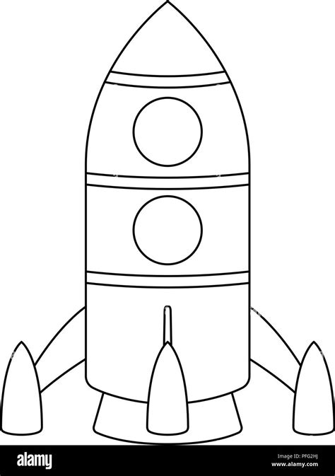 Rocket. Cartoon outline drawing Stock Vector Image & Art - Alamy