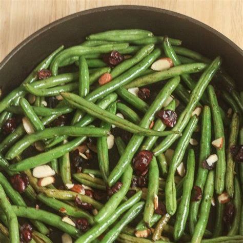 These Balsamic Glazed Green Beans With Cranberries And Almonds Are