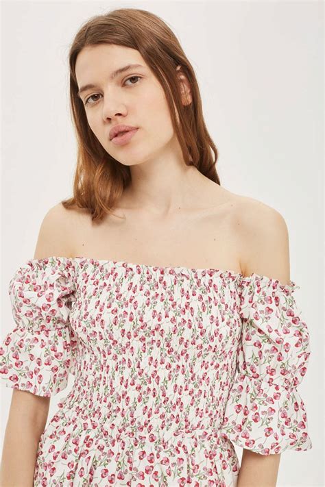 Topshop Liberty Rose Bardot Dress Endource