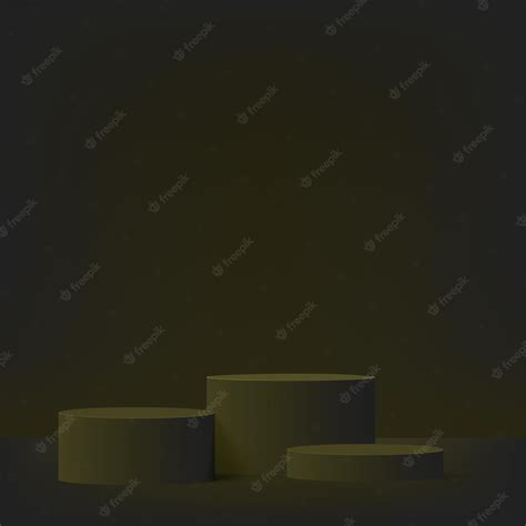 Premium Vector 3d Dark Green Color Podium And Minimal Dark Green