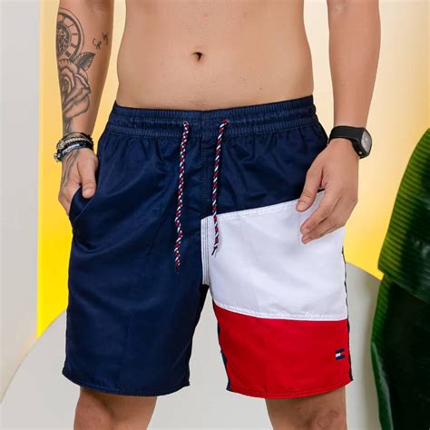 Bermuda Mauricinho Short Praia Masculina Tactel Grosso Academia