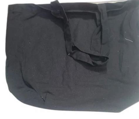 Loop Handle Handled Plain Black Cotton Carry Bag Capacity 5kg Size