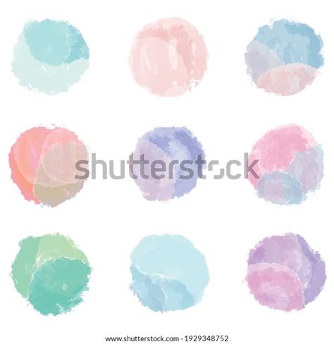 Vector Set Rainbow Watercolor Circles Stock Vector Royalty Free