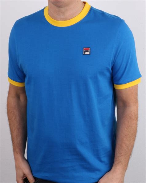 Fila Vintage Marconi T Shirt Blue Yellow S Casual Classics