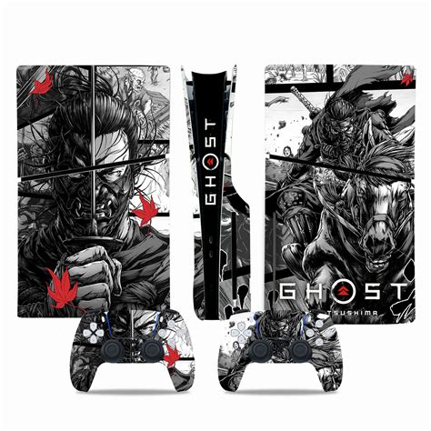 Custom GAME Ghost Of Tsushima PS5 Slim Disc Digital Decal Skin Sticker