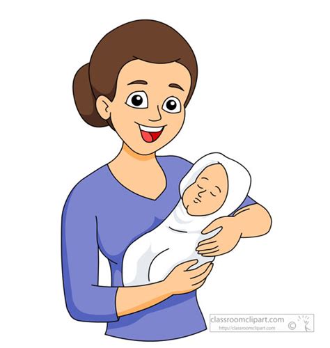 Baby Clipart Mother Holding Newborn Baby In Her Arm Classroom Clipart