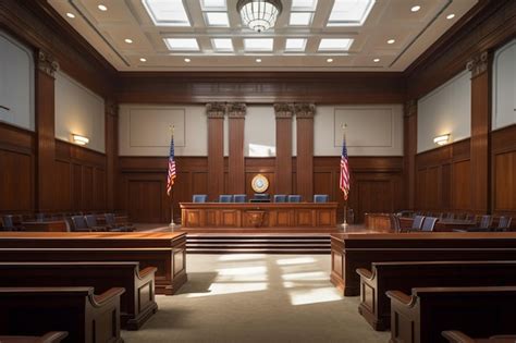 Premium Photo Courtroom Scene With Judge Jury And Lawyers During