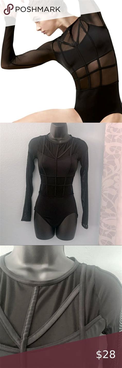 Weissman Cage Strap Mesh Leotardbodysuit Sz Small